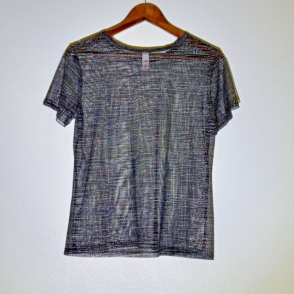 Victoria's Secret Womens Top Medium Sheer See Through Crewneck Tee Short Sleeve - Picture 2 of 9